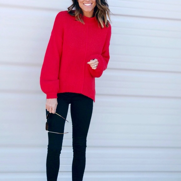 BP oversized mock turtleneck with ballon sleeved sweater - Picture 2 of 7